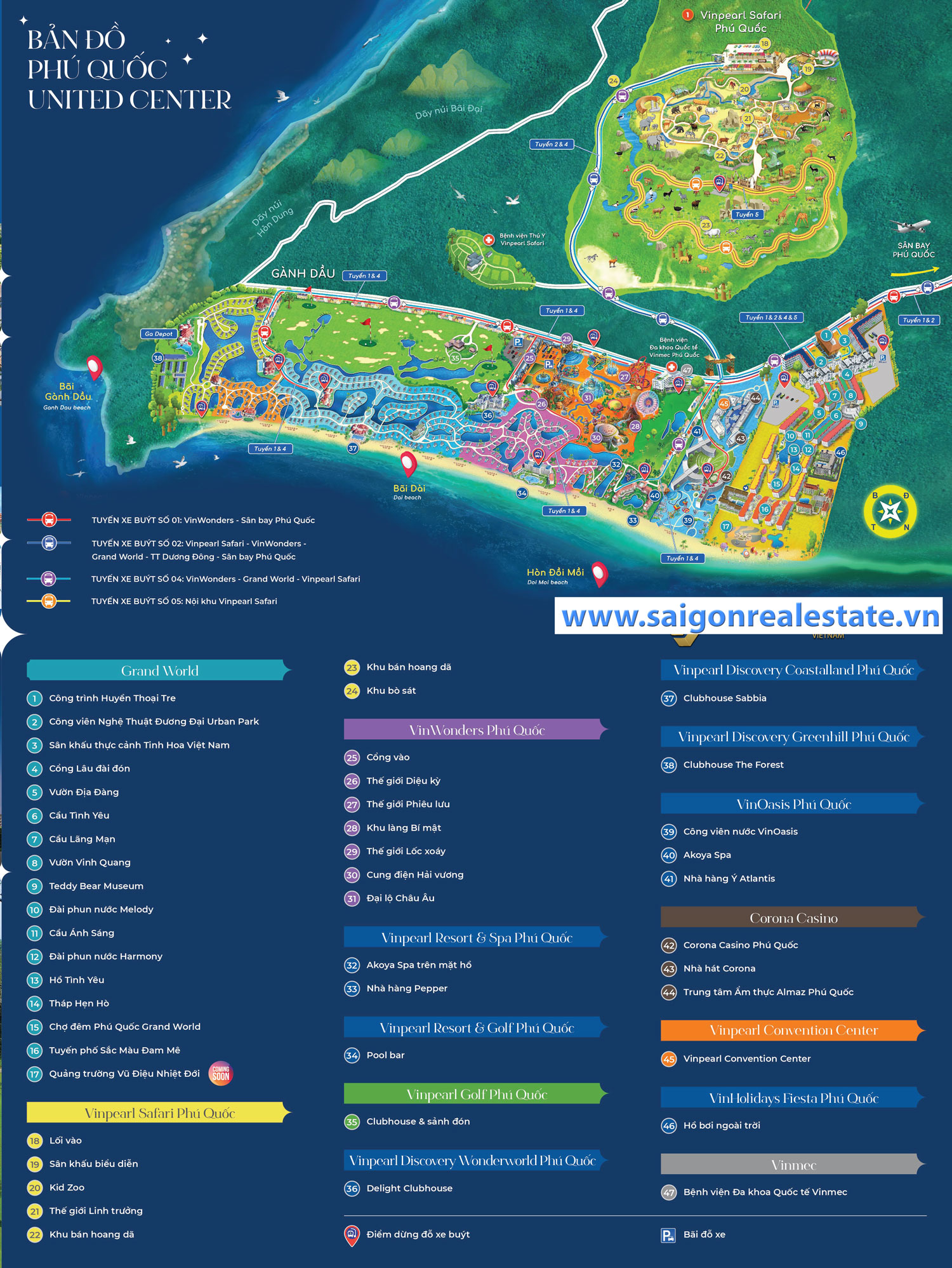Bản đồ Trung tâm giải trí nghỉ dưỡng Phú Quốc United Center