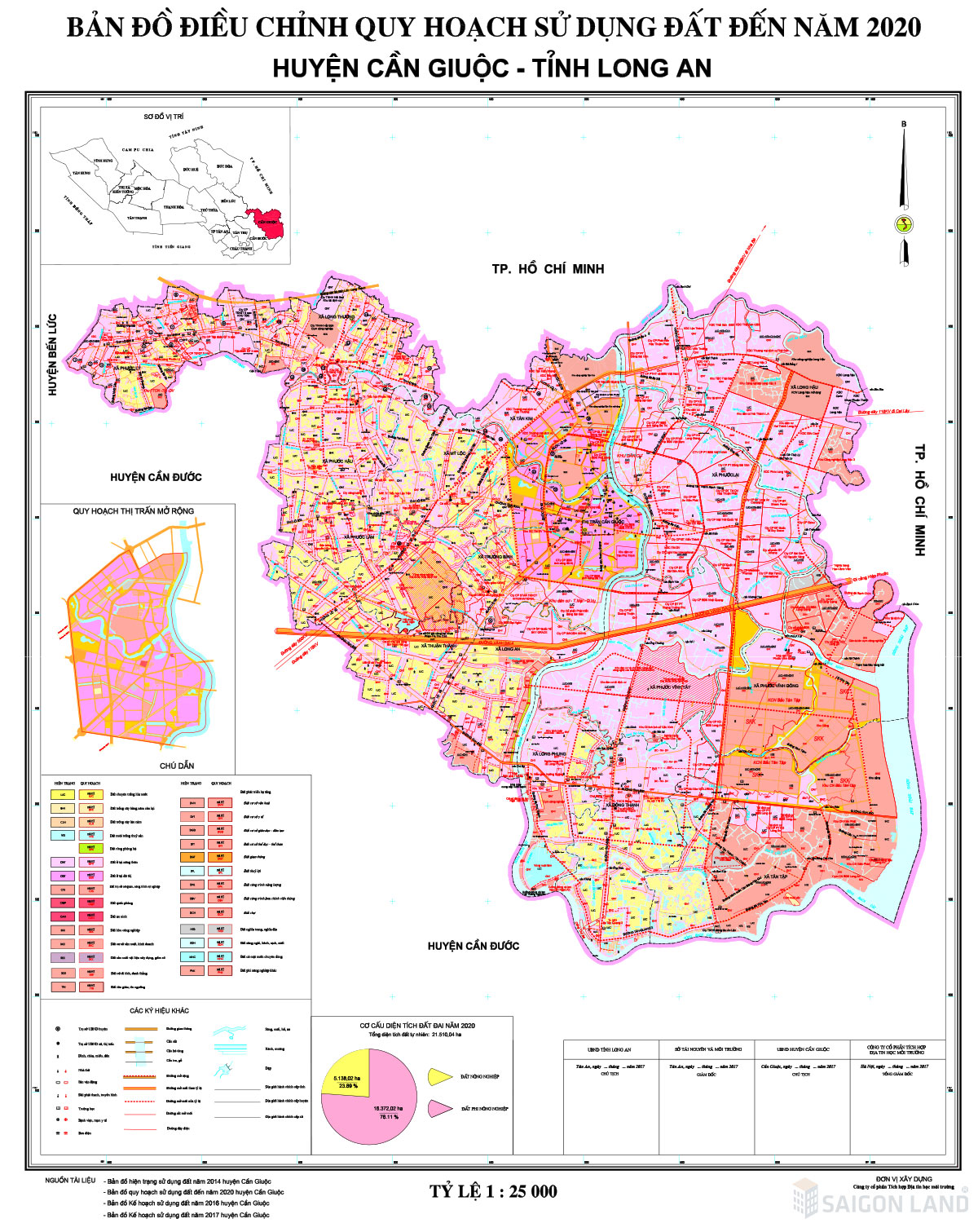 Bản đồ điều chỉnh quy hoạch sử dụng đất Huyện Cần Giuộc