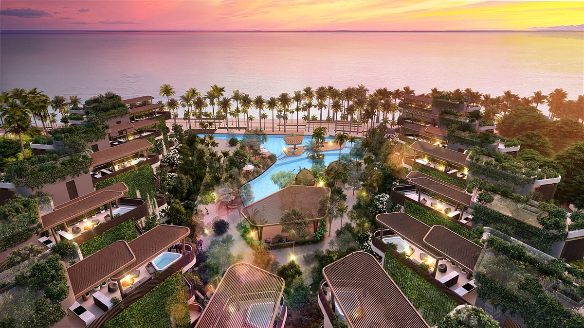 Biệt thự nhìn từ trên cao Charm Long Hải Resort & Spa
