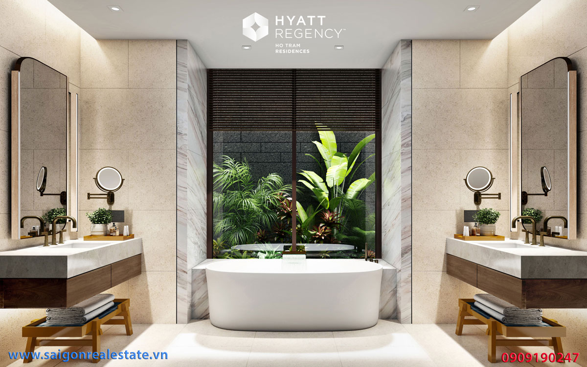 Nội thất phòng tắm biệt thự 3 phòng ngủ loại A Hyatt Regency Ho Tram Residences 
