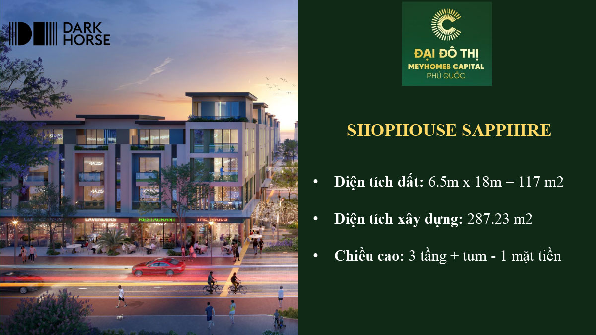 Shophouse Sapphire Phân khu Olive Meyhomes Capital Phú Quốc