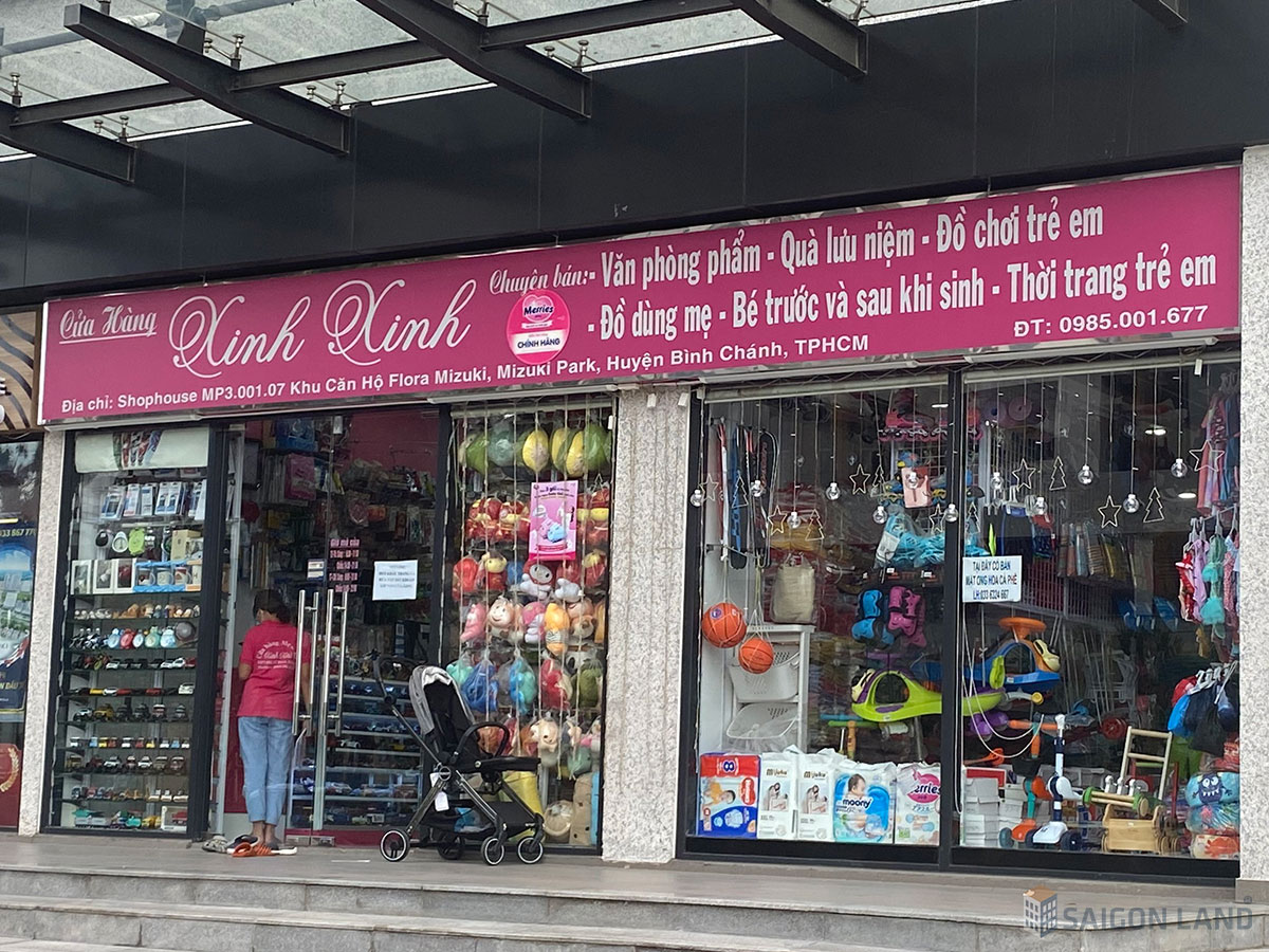 Cửa hàng mẹ và bé Xinh Xinh shophouse khối đế Flora Mizuki Park