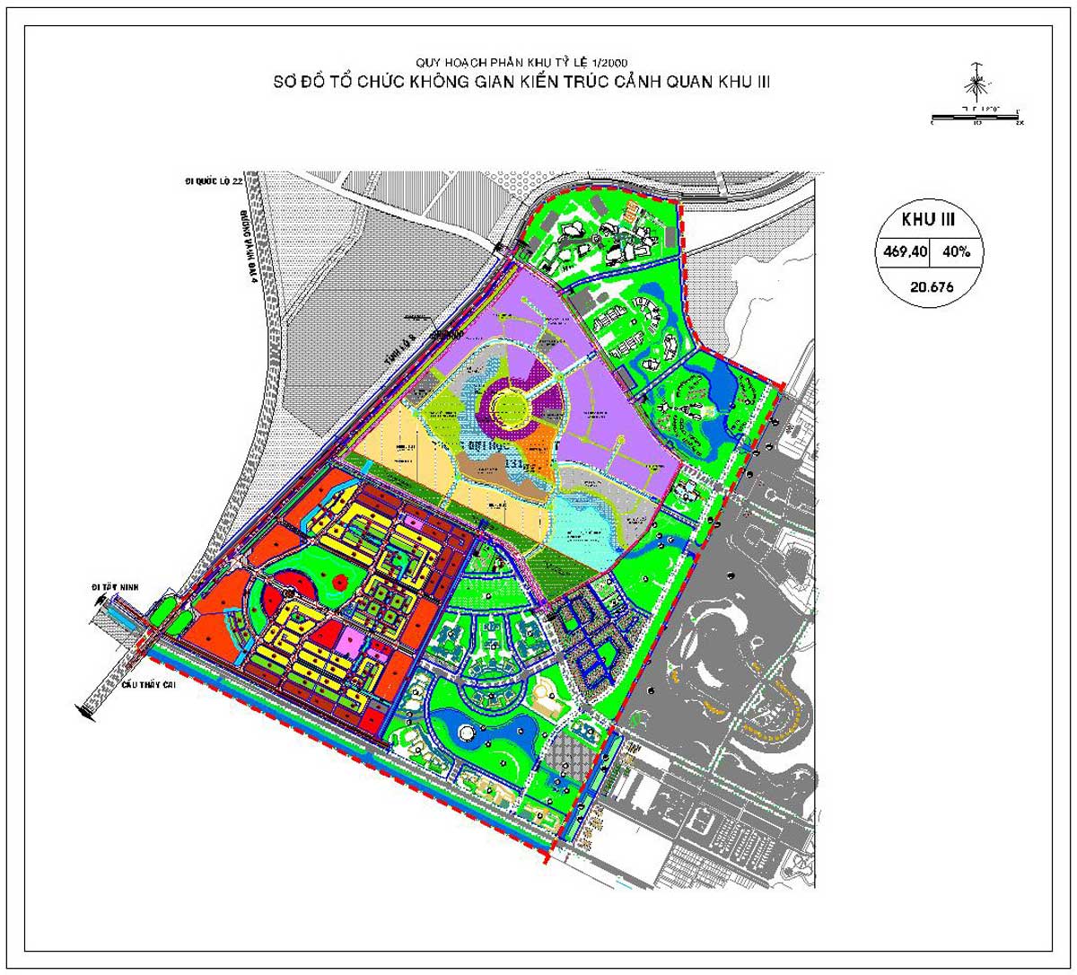 Quy hoạch phân khu tỉ lệ 1 2000 Vinhomes Hóc Môn Khu đô thị Tây Bắc Thành Phố Sơ đồ tổ chức không gian kiến trúc cảnh quan khu III