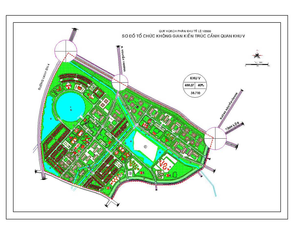 Quy hoạch phân khu tỉ lệ 1 2000 Vinhomes Hóc Môn Khu đô thị Tây Bắc Thành Phố Sơ đồ tổ chức không gian kiến trúc cảnh quan khu V