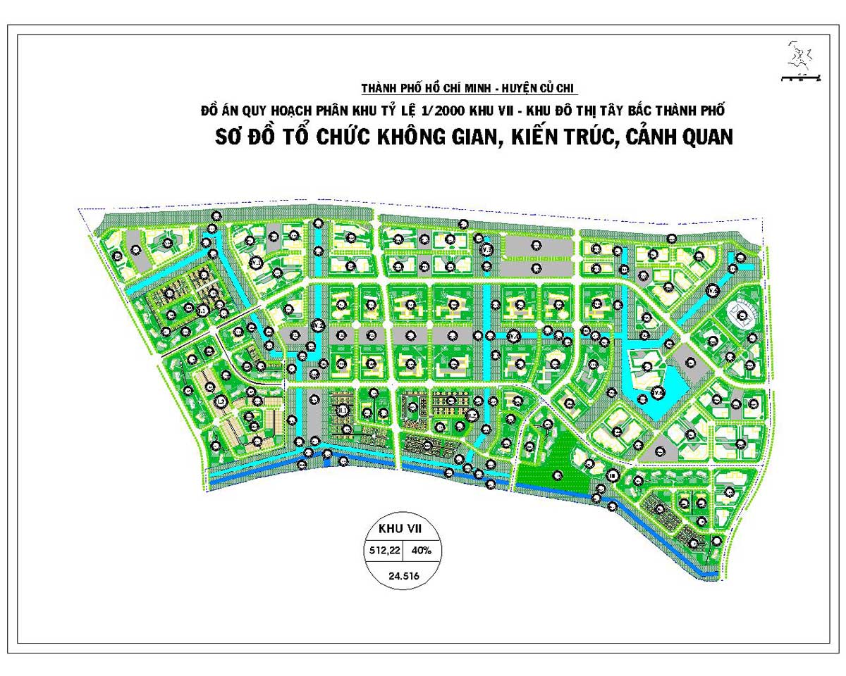 Quy hoạch phân khu tỉ lệ 1 2000 Vinhomes Hóc Môn Khu đô thị Tây Bắc Thành Phố Sơ đồ tổ chức không gian kiến trúc cảnh quan khu VII