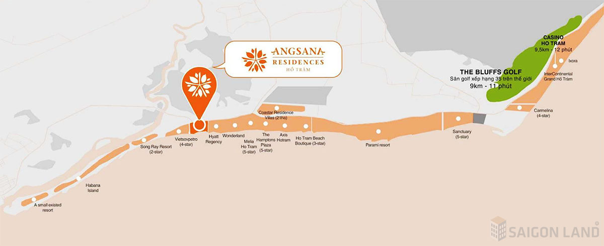 Vị trí Angsana Residences Hồ Tràm