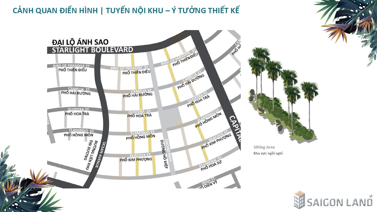 Trục cây xanh nội khu Meyhomes Capital Phú Quốc