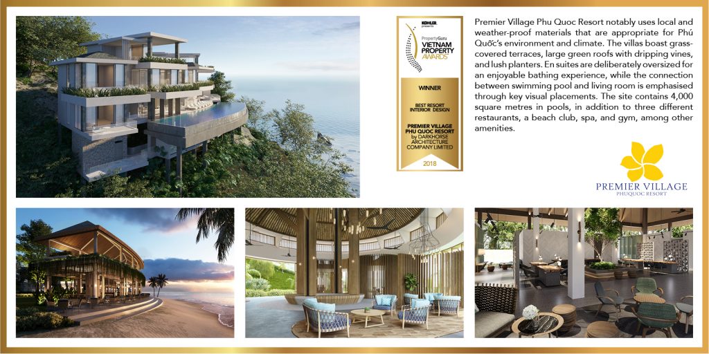 lễ trao giải Vietnam Property Awards 2018, dự án Premier Village Phu Quoc Resort do Dark Horse thiết kết thắng giải Best Resort Interior Design