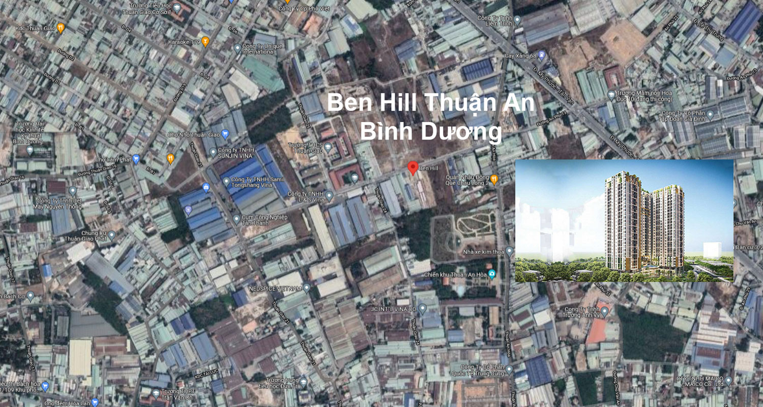 Vị trí Ben Hill Thuận An Bình Dương