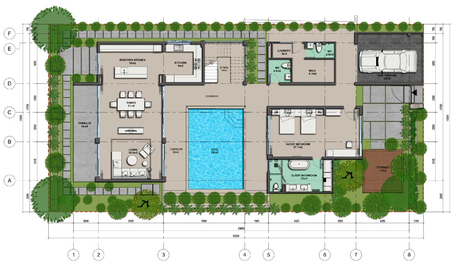 thiết-kế-Para-Draco-KN-Paradise-Cam-Ranh-mẫu-villa-6A-mặt-bằng-tầng-1